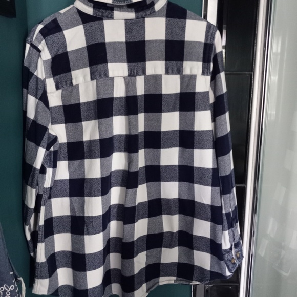 L.L. Bean - Flannel Shirt-Women's- SZ 2XL- Colour Navy/ White Plaid - Picture 4 of 6